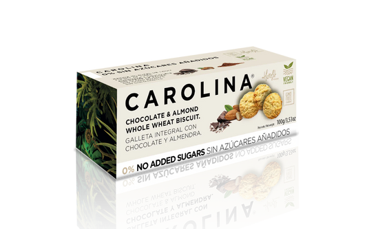 0% Cookie – No Added Sugars, Whole Wheat with Chocolate and Almond. Vegan